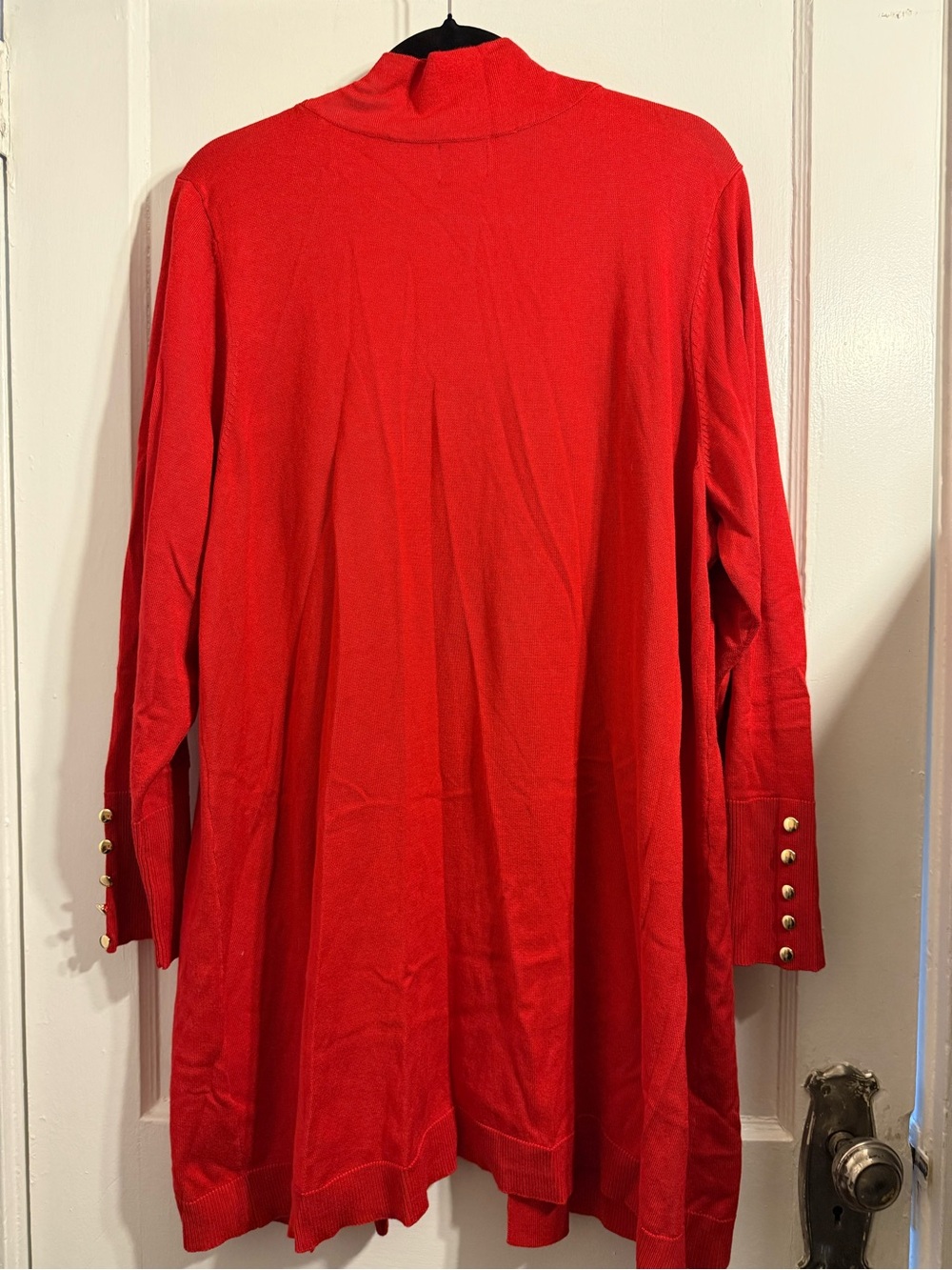 JM Collection Red Open-Front Cardigan Sweater - Picture 3 of 3